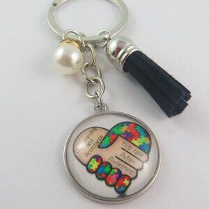 Autism Awareness Keychain – Puzzle Piece Heart Key Ring, Support & Acceptance